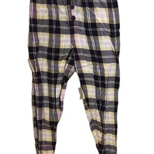 Plaid Kids Bottoms in Black and Yellow